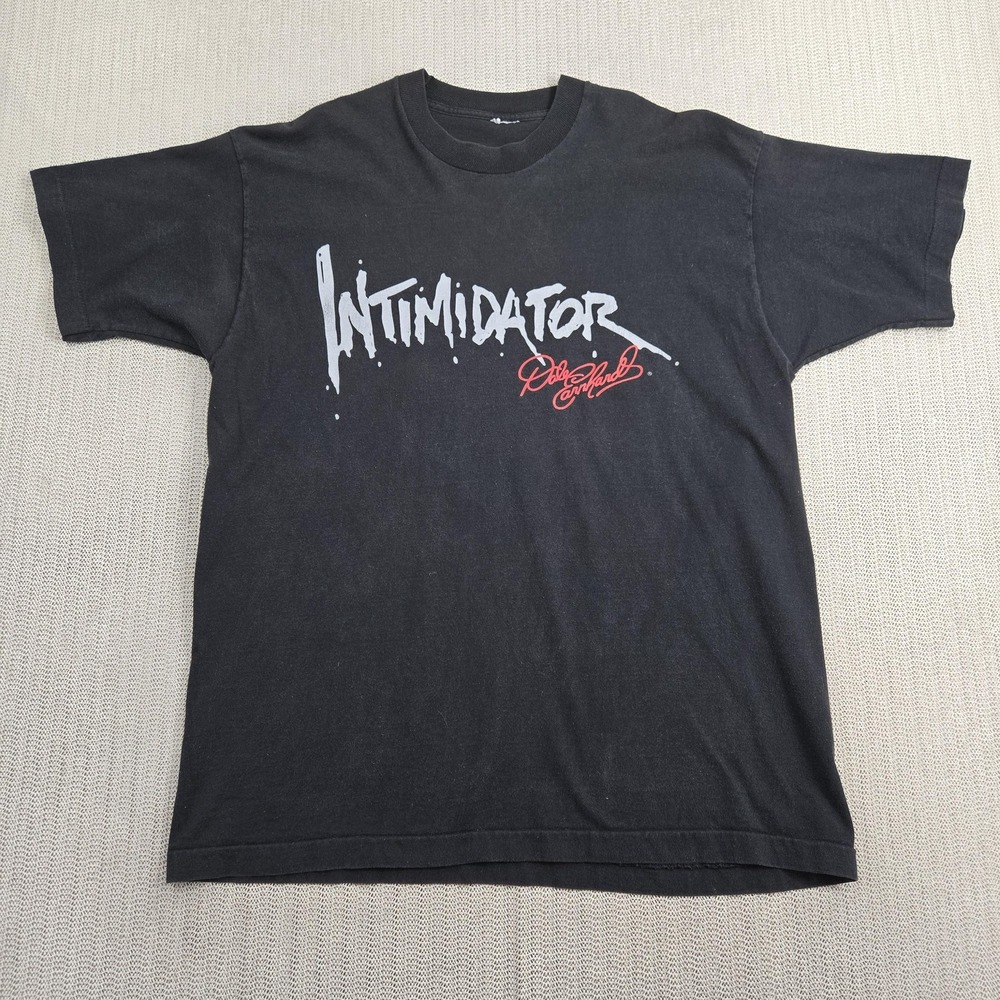 Vintage Dale Earnhardt Shirt Mens Large Black NASCAR Racing Intimidator 1997
